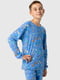 Піжама блакитна з принтом: лонгслів та штани | 6742709 | фото 4