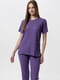 Піжама фіолетова в рубчик: футболка та бриджі | 6744677 | фото 3