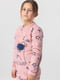 Піжама рожева з принтом: джемпер та штани | 6745034 | фото 5
