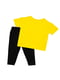 Костюм: жовта футболка з принтом ти чорні штани | 6745754 | фото 5