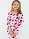 Тепла рожева піжама в принт-собачки: джемпер та штани | 6746223 | фото 2