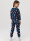 Піжама синя в принт-лисички: лонгслів та штани | 6747154 | фото 2