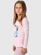 Піжама рожева з принтом: лонгслів та штани | 6747261 | фото 5
