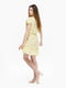 Сукня А-силуету жовта в принт | 6740185 | фото 4