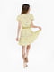 Сукня А-силуету жовта в принт | 6740185 | фото 5