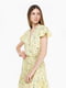 Сукня А-силуету жовта в принт | 6740185 | фото 2
