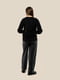 Однотонна чорна блуза із зав’язкою на горловині | 6745108 | фото 6