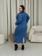 Синя сукня-футляр з горловиною на блискавці | 6737729 | фото 8