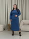 Синя сукня-футляр в рубчик довжини міді | 6737734 | фото 7
