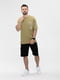 Бавовняна футболка кольору хакі з принтом | 6740229 | фото 3