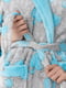 Сірий халат з блакитними сердечками | 6741780 | фото 3