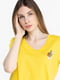 Жовта бавовняна футболка з принтом | 6742609 | фото 2