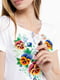 Вишиванка-футболка біла з квітковим візерунком | 6743373 | фото 3