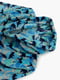 Блакитний халат з принтом та поясом | 6745660 | фото 2