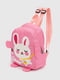 Рожевий рюкзак з принтом (25х21х9 см) | 6746107