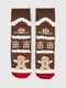 Шкарпетки коричневі в принт “Пряники фемілі” | 6746182