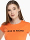 Помаранчева бавовняна футболка з принтом | 6746420 | фото 2