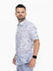 Біло-блакитна сорочка з принтом та коротким рукавом | 6746666 | фото 2