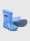 Сині гумові чобітки з рельєфною підошвою | 6746736 | фото 4