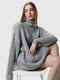 Сіра однотонна сукня-светр в рубчик | 6747548 | фото 2