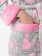 Сірий халат з рожевими сердечками | 6747725 | фото 4