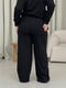Чорний костюм з широкими штанами у рубчик і джемпером | 6737708 | фото 11