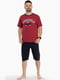 Піжама бордово-чорна: футболка та шорти | 6741703