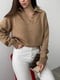 Шерстяный пуловер в стиле поло цвета кемел | 6759201 | фото 6