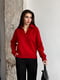 Шерстяный красный пуловер в стиле поло | 6759205 | фото 2