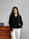 Шерстяный черный пуловер в стиле поло | 6759206 | фото 4