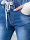 Синие джинсы скинни с потертостями | 6759245 | фото 5