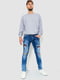 Сині джинси з імітацією латок | 6759264 | фото 2
