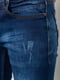 Классические синие джинсы с потертостями | 6759272 | фото 5
