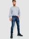 Класичні темно-сині джинси з потертостями | 6759274 | фото 2