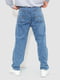Голубые свободные джинсы с карманами | 6759281 | фото 4