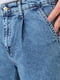 Голубые свободные джинсы с карманами | 6759281 | фото 5