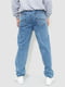 Блакитні вільні джинси з кишенями | 6759282 | фото 4