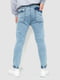 Голубые джинсы с накладным карманом | 6759283 | фото 4