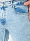 Блакитні класичні джинси із п'ятьма кишенями | 6759285 | фото 5