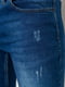 Вузькі сині джинси з потертостями | 6759287 | фото 5