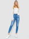 Синие джинсы скинни с потертостями | 6759293 | фото 2