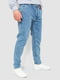 Синие прямые джинсы | 6759295 | фото 3