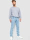 Блакитні класичні джинси з п'ятьма кишенями | 6759297 | фото 2