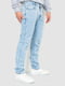 Блакитні класичні джинси з п'ятьма кишенями | 6759297 | фото 3