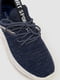 Темно-синие текстильные кроссовки на массивной подошве | 6759416 | фото 2