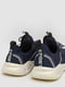 Темно-синие текстильные кроссовки на массивной подошве | 6759416 | фото 4