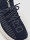 Темно-сині текстильні кросівки на білій підошві | 6759419 | фото 2