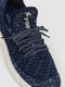 Темно-синие текстильные кроссовки на белой подошве | 6759421 | фото 2