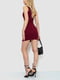 Бордова міні-сукня з фігурним вирізом | 6759485 | фото 4