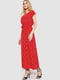 Красное платье длины миди в цветочный принт | 6759488 | фото 3